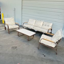 4pc large Metal outdoor patio furniture set