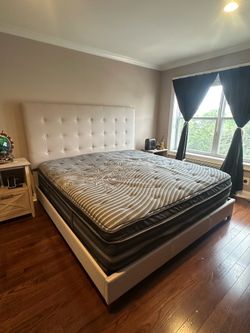 King bed frame with mattress