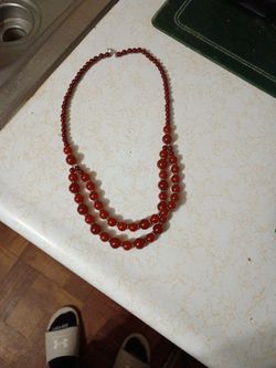 Vintage Carnelian Gemstone Double Strand Necklace Cherry Ambor