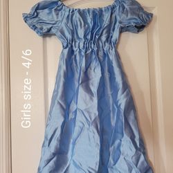 Girls Blue Dress Up Costume Dress Size 4/6