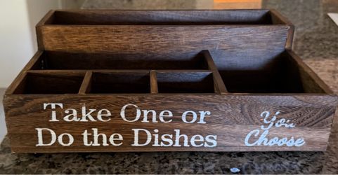 NEW Wooden Plate & Utensil Caddy