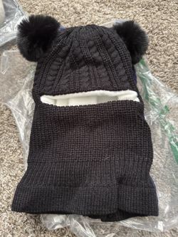 Cooraby Winter Hat Scarf Knitted Beanie - Black
