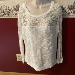 NWT You Are Not Alone Lace Shoulder And Sleeve Top