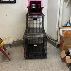 2 Dog Cages And 1 Carry Case