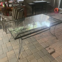 Glass Table With 4 Chairs 