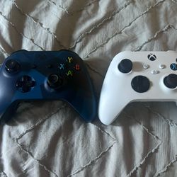 Two Xbox Controllers 