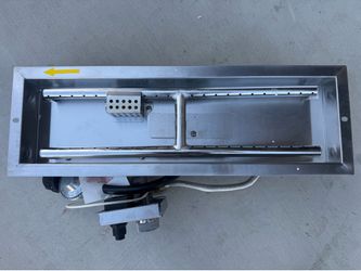 Pizzell Stainless Steel 21.5" x 7" Rectangular Drop-In Fire Pit Burner Kit (for Propane) – Includes Flame Failure Protection, Flame Sensing, Electroni