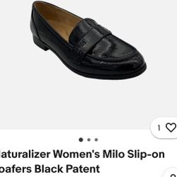 Naturalizer Women's Milo Slip-on Loafers Black Patent Size 7