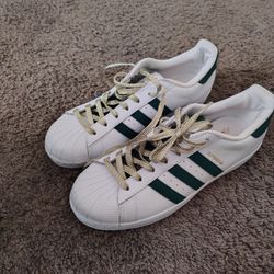 Barley Used Adidas White Green And Gold Size 10 