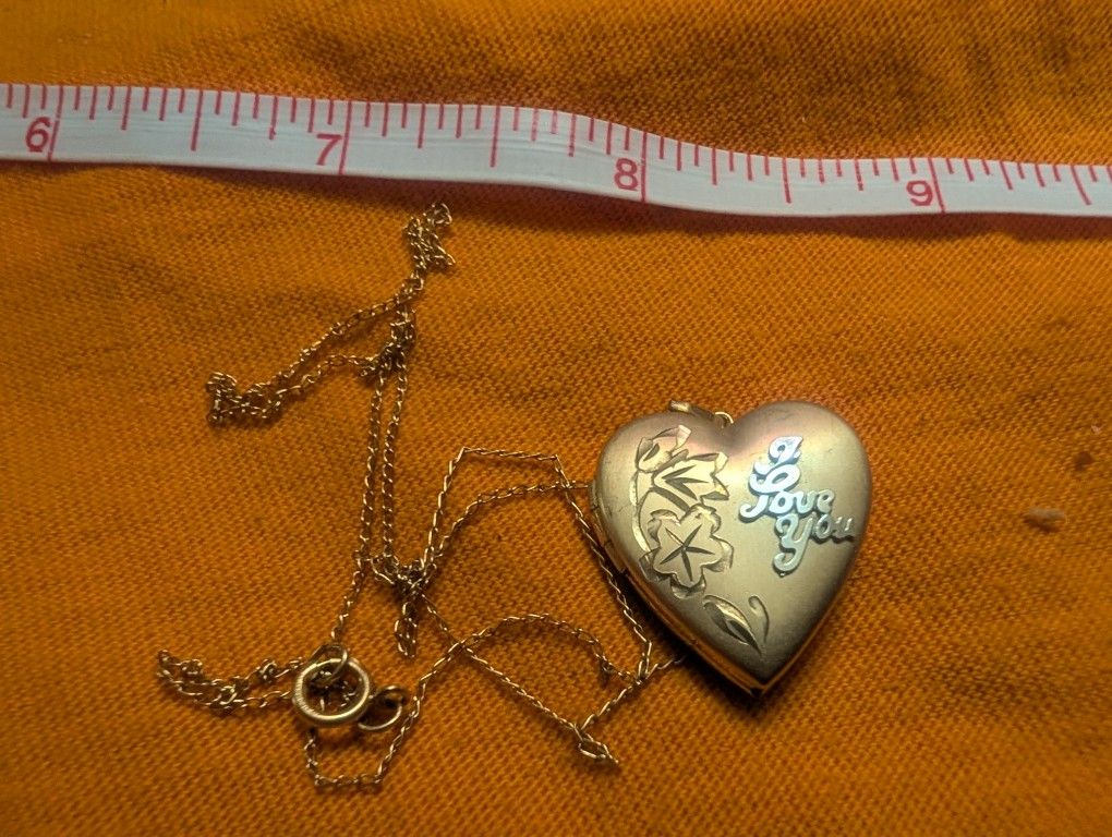 Gold GF Heart Locket Necklace