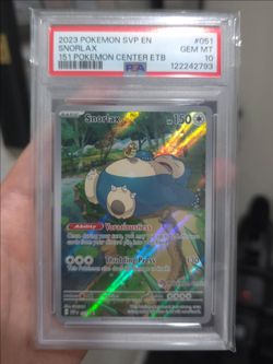 Pokemon PSA 10 - Snorlax #051 PC ETB - MEW 151