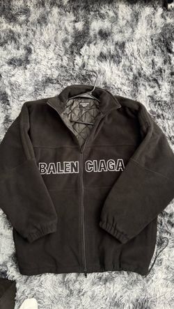 Balenciaga Black Fleece Zip-Up Jacket