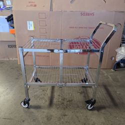 double-layer rolling utility cart
