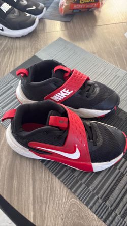 Nike Kids Sneakers Black Red Velcro