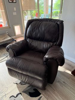 Dark Burgundy Leather Recliner Chair