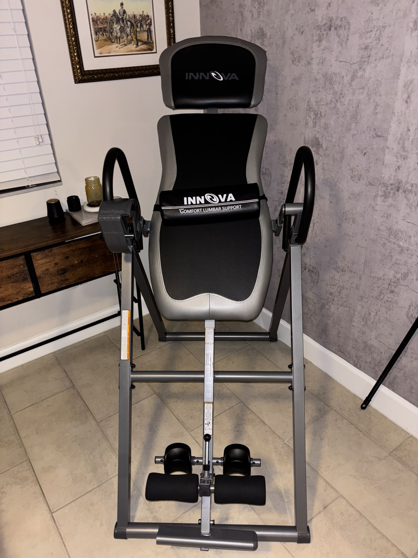 Innova Inversion Table with Adjustable Headrest, Reversible Ankle Holders, (300 lb Weight Capacity)