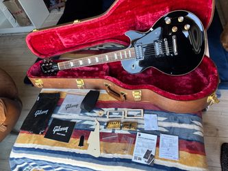 Gibson Les Paul standard - case - ebony / natural - electric guitar