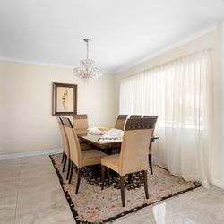 Custom Solid Wood Table and 8 Chairs w/ Table Extensions
