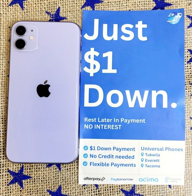 Apple IPhone 12 64gb Unlocked, FREE Smartwach/ Headphones. Pay $1 Today Rest in payments. NO CREDIT NEEDED FINANCING