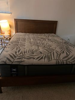 Queen Bed Frame + Sealy Posturepedic Plus Mattress
