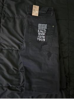 Ksubi Van Winkle Jeans - Black - Size 28 - 'Royalty, Heroism, and the Streets' Patch"