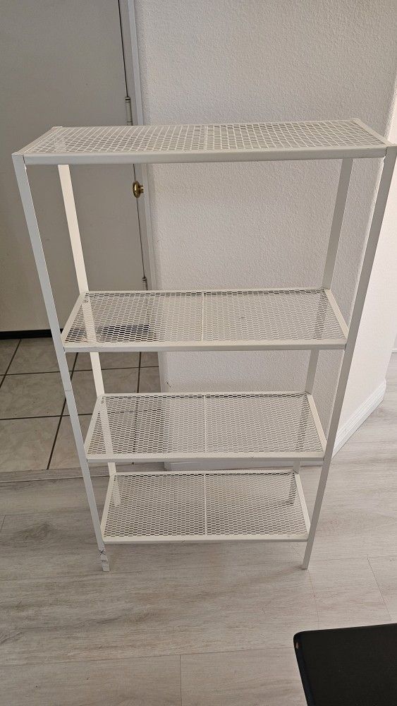 White Metal Bookcase - Shelve Like NEW