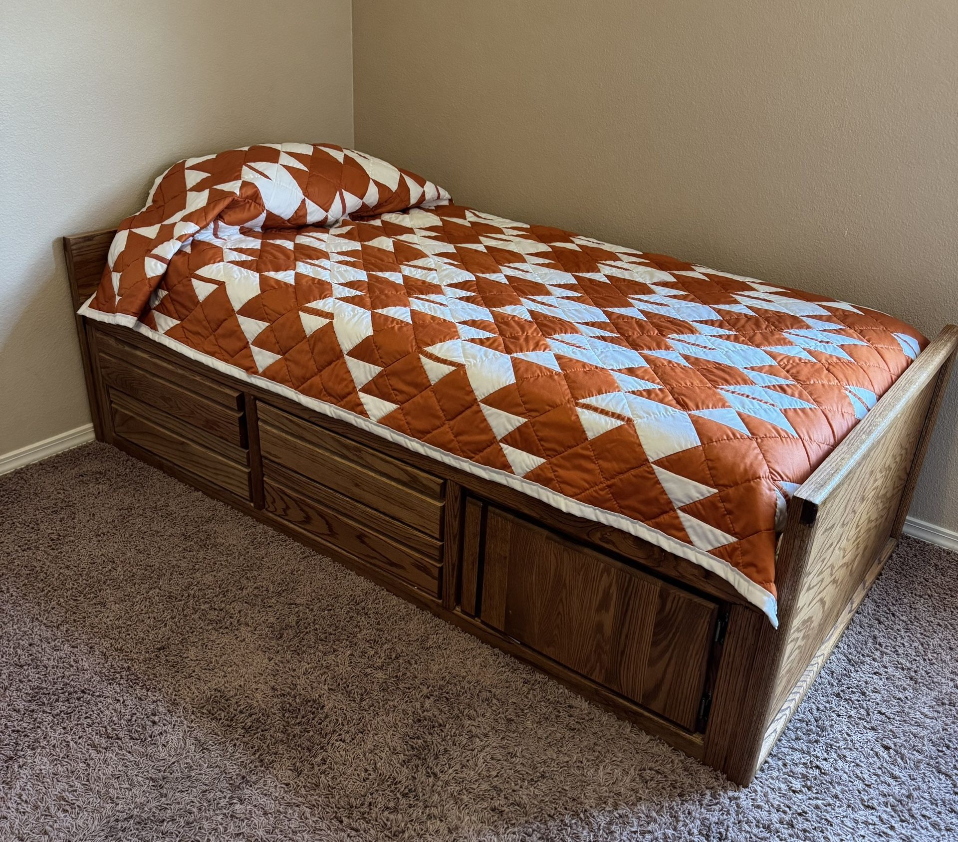 Twin Captains/platform Bed With Newer Mattress