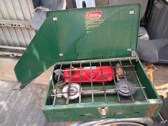 Burning camp stove