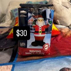 Joiedomi 6 FT Christmas Inflatable Santa with Gift Bag, Blow Up Xmas Inflatable Decorations with Build in LEDs for Christmas Decor, Yard Outdoor Garde