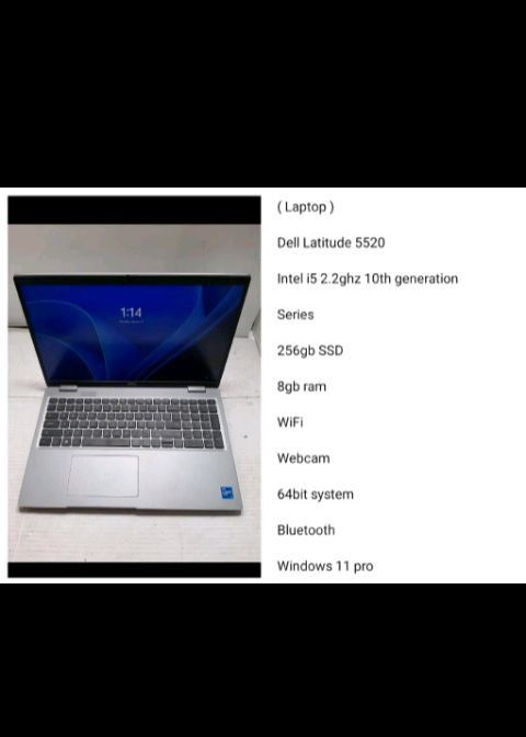 ( Laptop ) Dell Latitude 5520 Intel i5 2.2ghz 10th Generation Series Webcam 256gb SSD 8gb Ram Windows 11 Pro