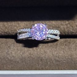 Size 10 New 2ct Pink Stone Ring