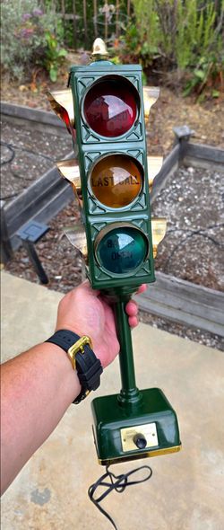 Vintage 1960s B&B Bar Open/Last Call/Closed Traffic Light Signal Lamp Made Japan Rare VTG Green with gold