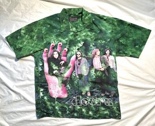Vintage The Doors 2002 Dragonfly Clothing Company Short Sleeve Shirt Sz XL