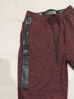 Men's American Eagle Jogger Sweatpants, Size XS, Red, Zipper Pockets and Cuffed Bottom