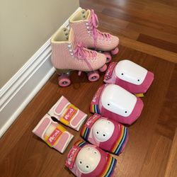 Pink Impala Roller Skates With Padding Gear