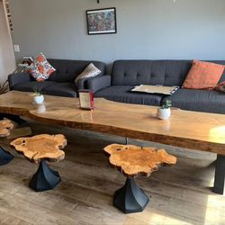 Live Edge Torrey Pine Coffee Table / Bench