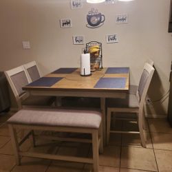 Dining Table W/ 4 Chairs And Bench