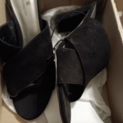 Black Slip On Heels. New . Size 9.5