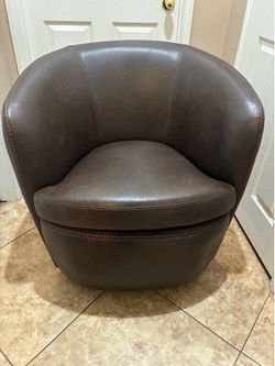 Swivel Barrel Bar Lounge Chair Dark Brown