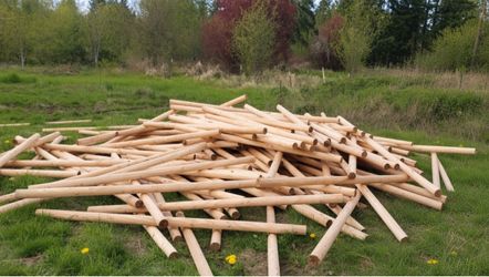 8.5’ x 4.5” Peeled Round Wood Poles – Fence Posts & Rustic Projects