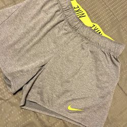 Nike Dry Attack Trainer 5 Athletic Shorts Womens' S Gray Neon Green