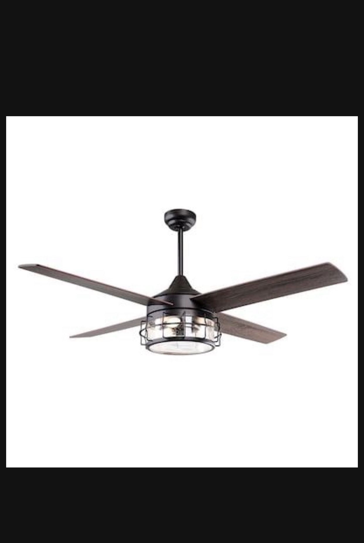 Parrot Uncle 52-in Oil rubbed bronze with Oil rubbed bronze Blades Chandelier Ceiling Fan Light Kit...