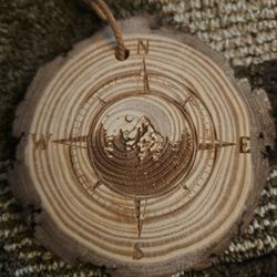 Wooden Compass Christmas Ornament