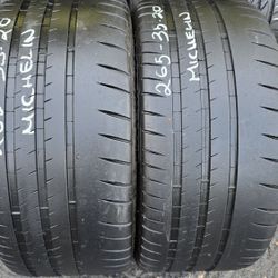 2 USED TIRES 265/35ZR20 MICHELIN pilot sport Cup 2 N2  w/80% Thread  Both Installed and Balanced $140  ($70 each) 