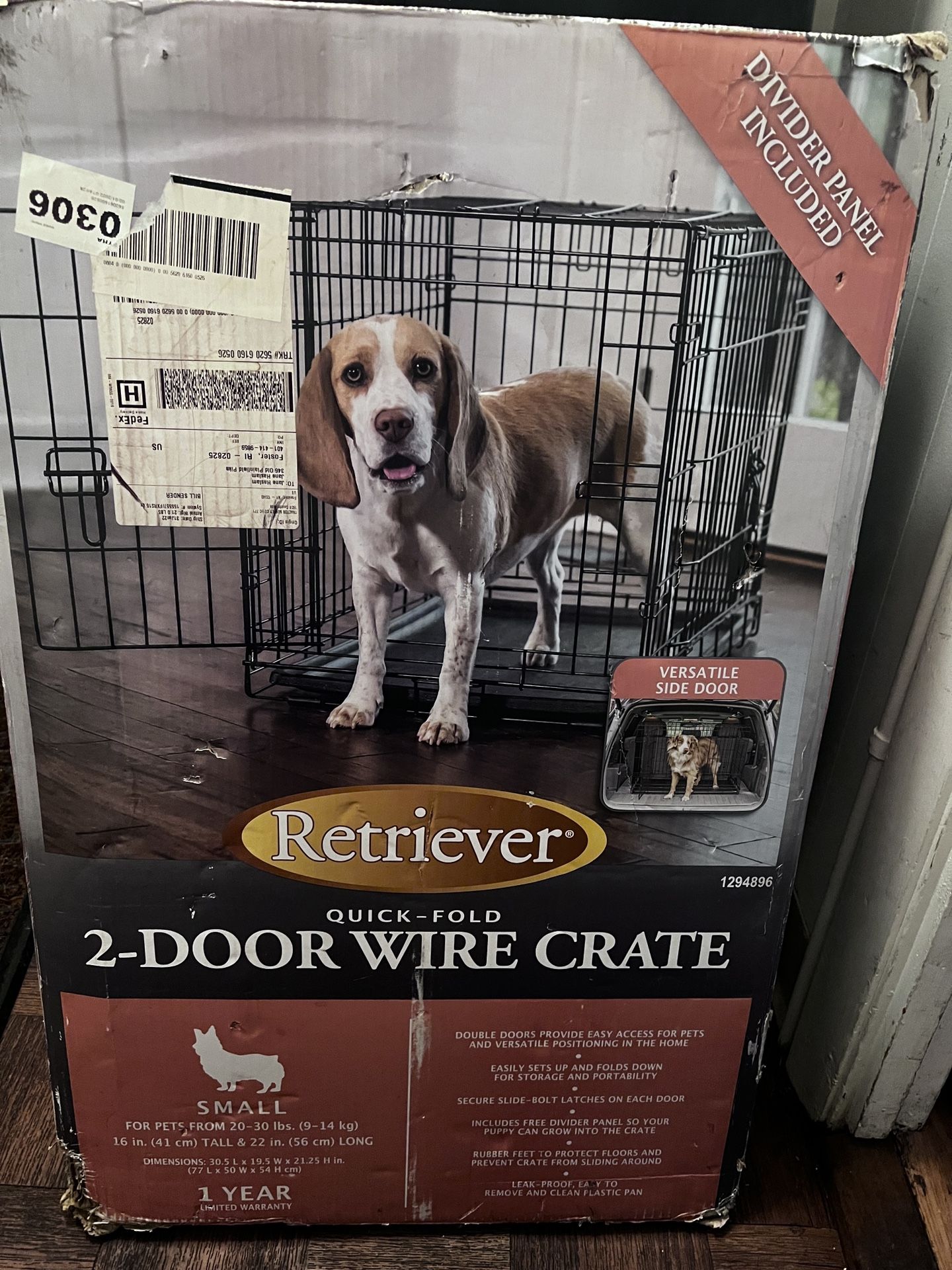 Folding dog crate