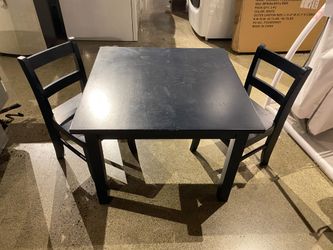 POTTERY BARN Kids Wooden Table with Two Chairs