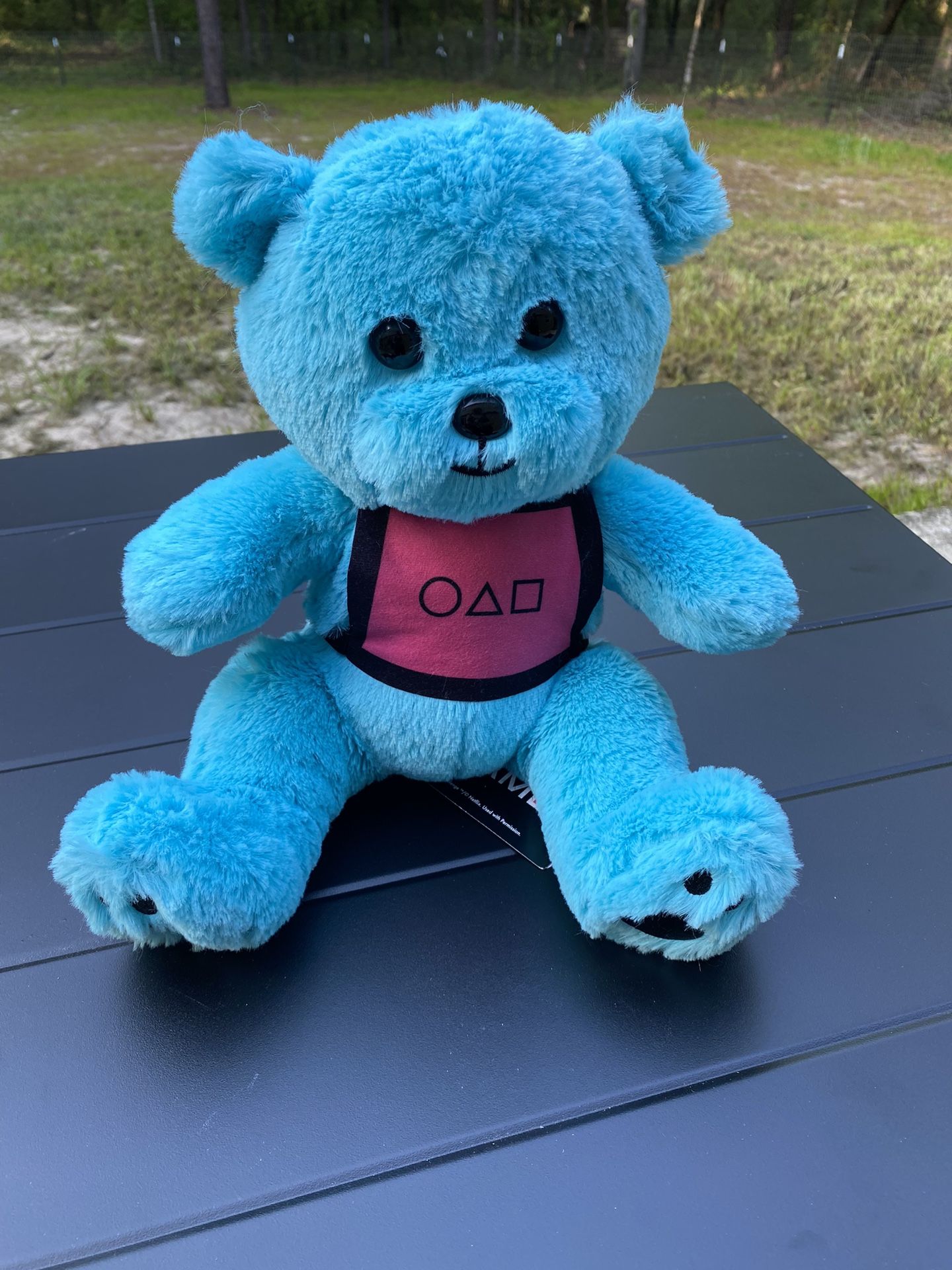 Squid Game: The Challenge Blue Teddy Bear Sitting Plush / SEGA-Netflix / 12” NEW