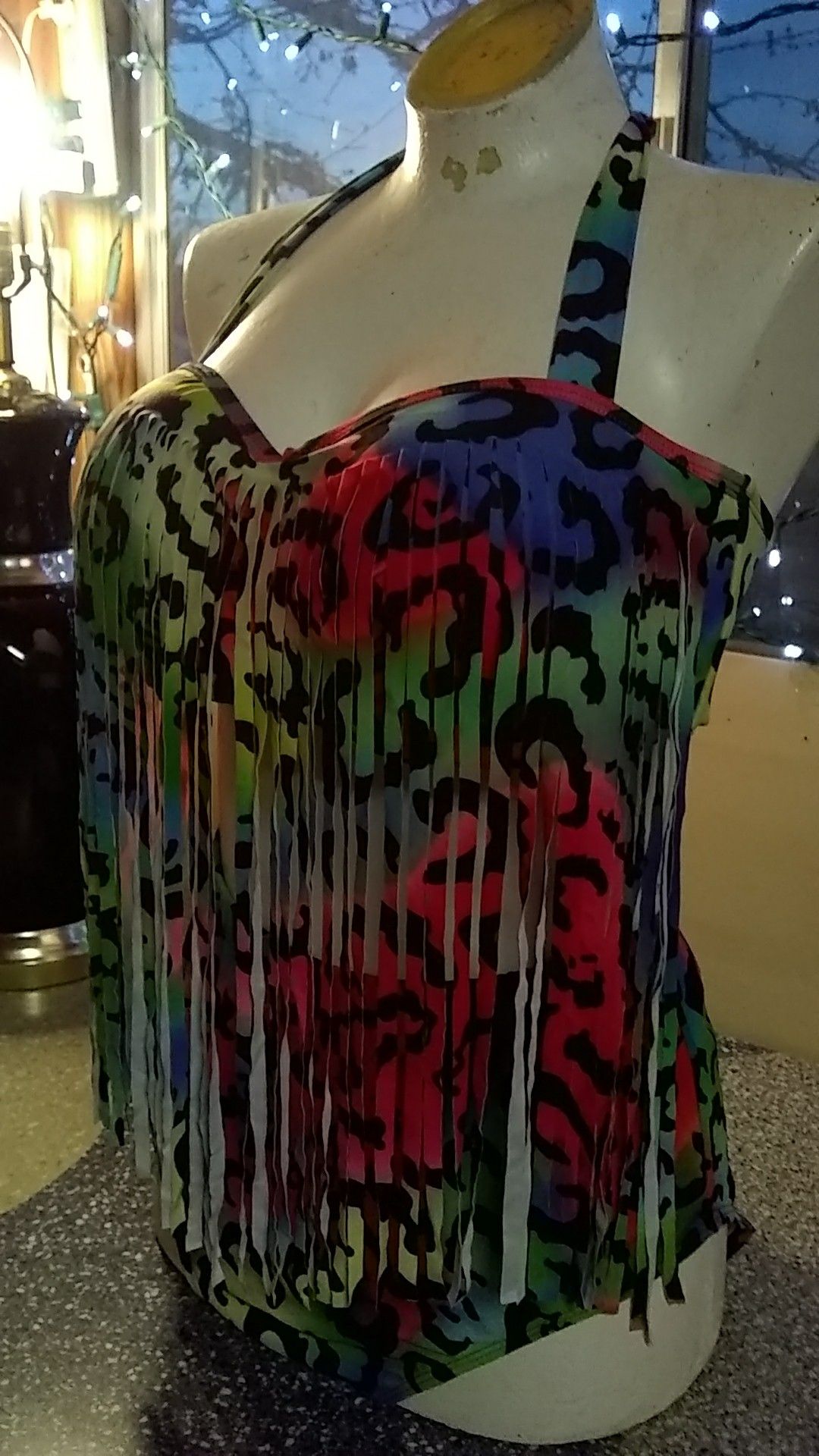 $16 new Big Booty bottoms Fringe halter swimsuit swimwear bathing suit bbw XL Rave Club