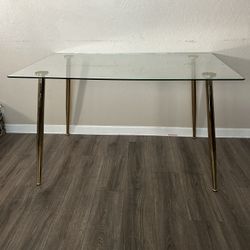Gold Metal Glass Table 