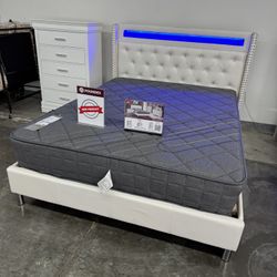 New Queen Bed Frame With Mattress 
